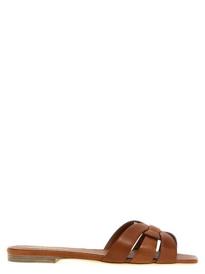 Saint Laurent Brown Calfskin Slides