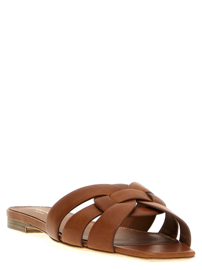 Saint Laurent Brown Calfskin Slides