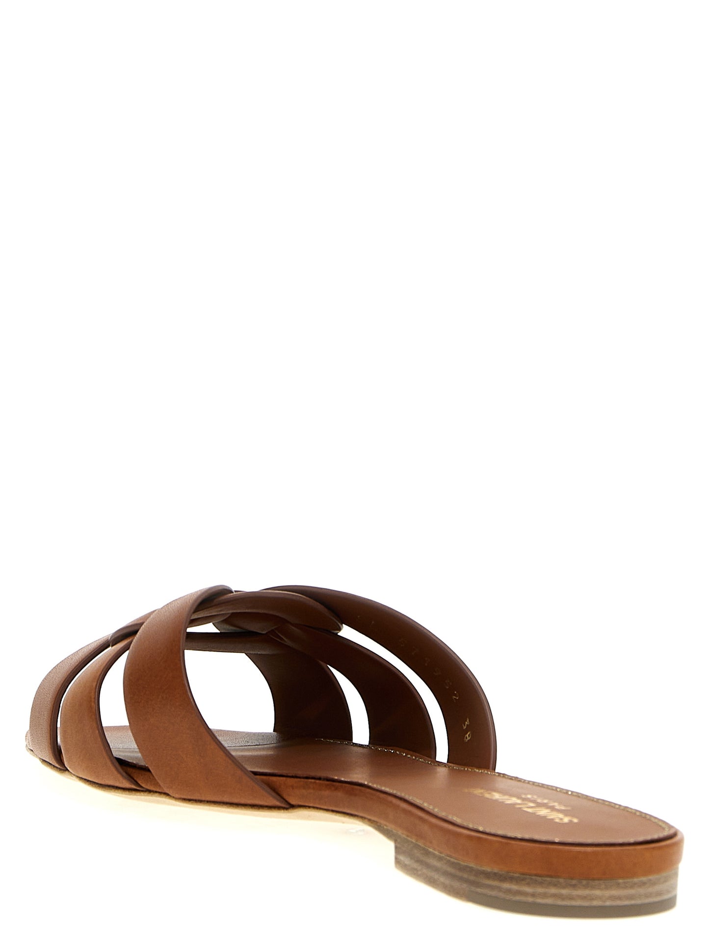 Saint Laurent Brown Calfskin Slides