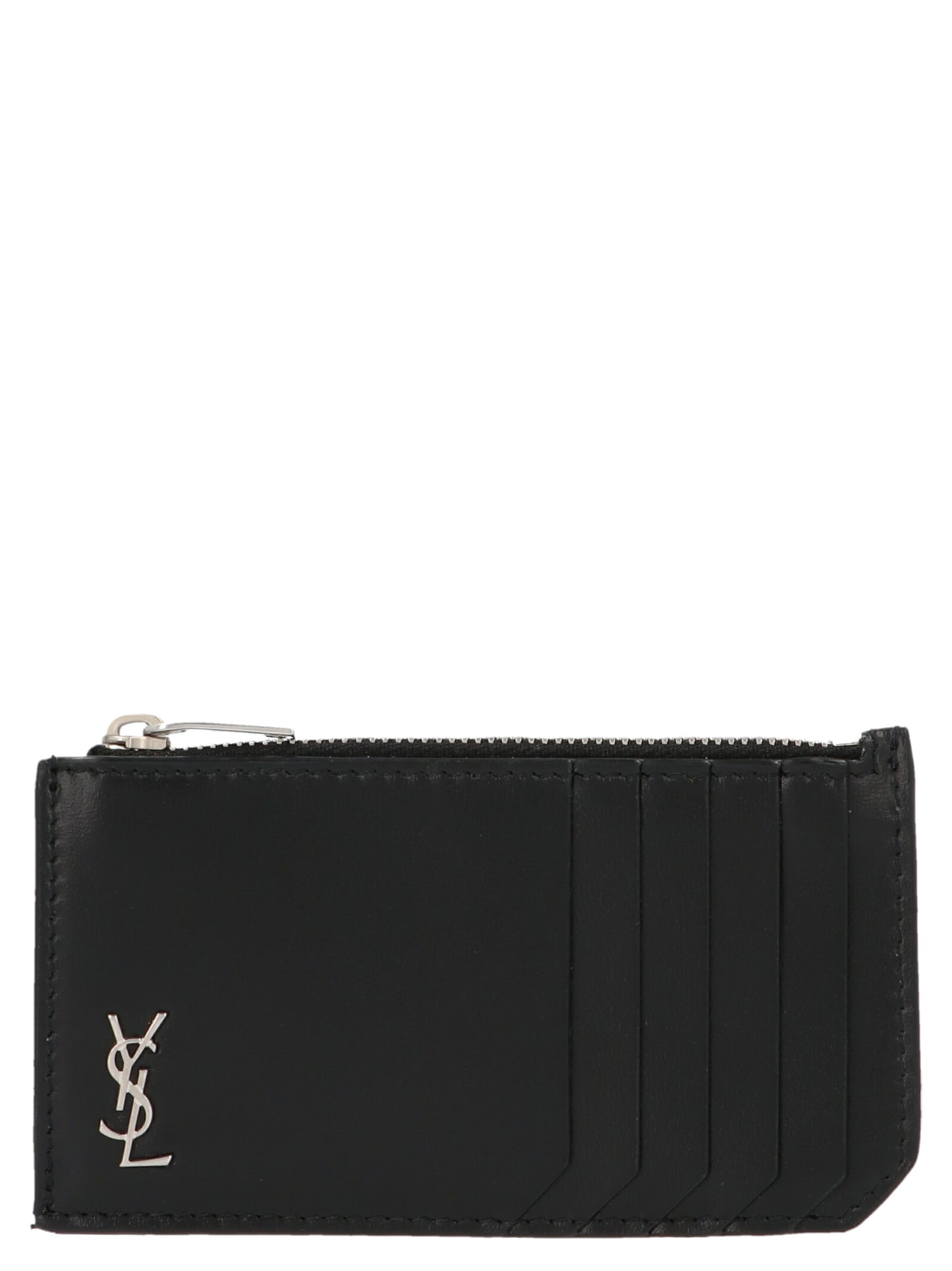 Saint Laurent Black Calfskin Cardholder