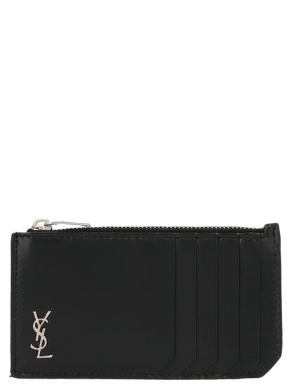 Saint Laurent Black Calfskin Cardholder