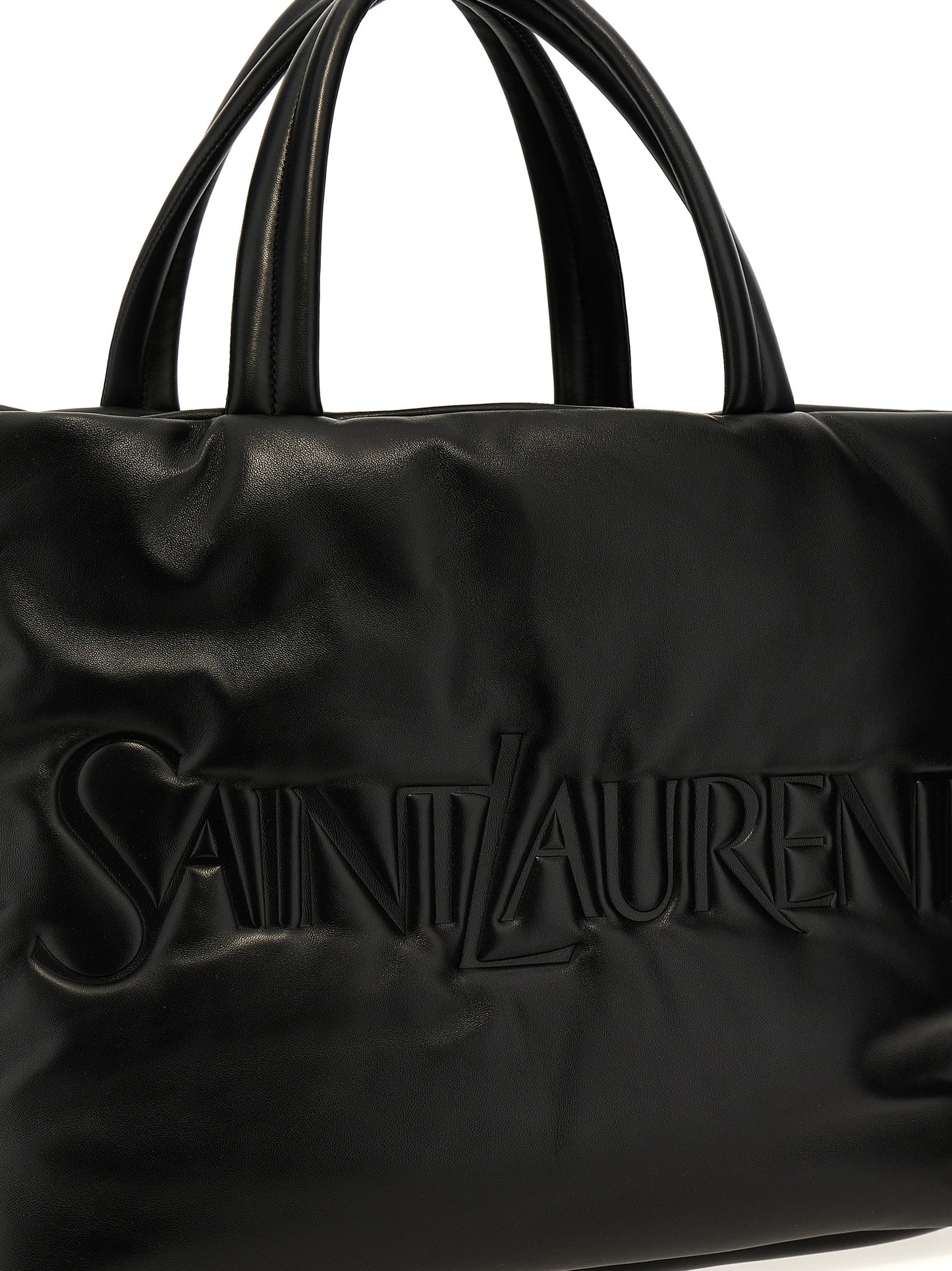 Saint Laurent Black Lamb Leather Tote Bag
