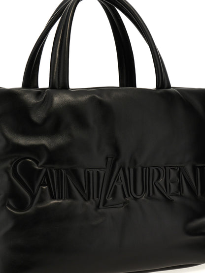 Saint Laurent Black Lamb Leather Tote Bag