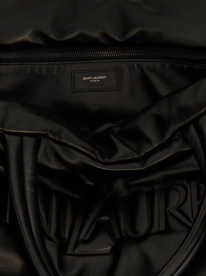 Saint Laurent Black Lamb Leather Tote Bag