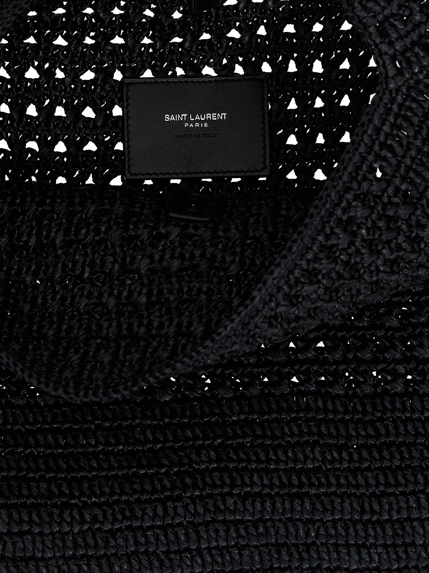 Saint Laurent Black Raffia Tote Bag