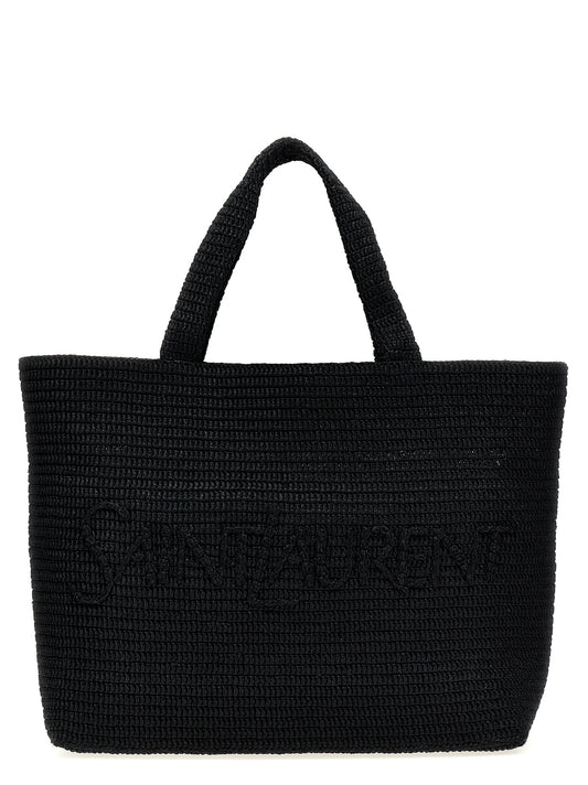 Saint Laurent Black Viscose Tote Bag