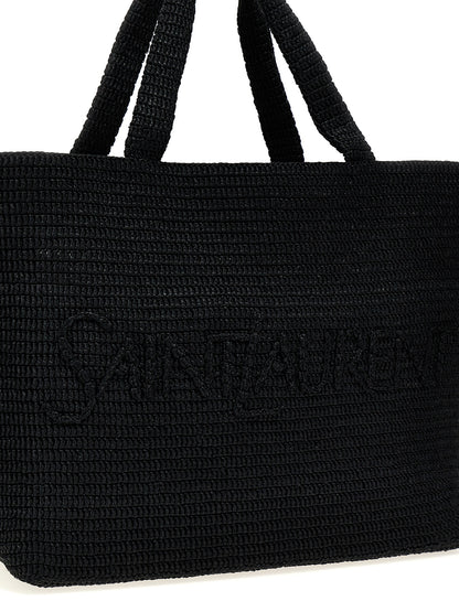 Saint Laurent Black Viscose Tote Bag