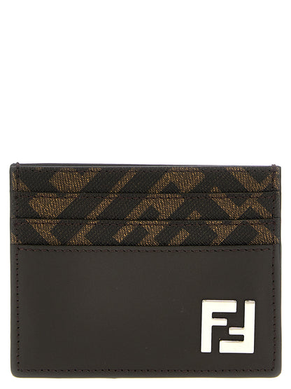 Fendi Brown Calf Leather Bos Taurus Cardholder