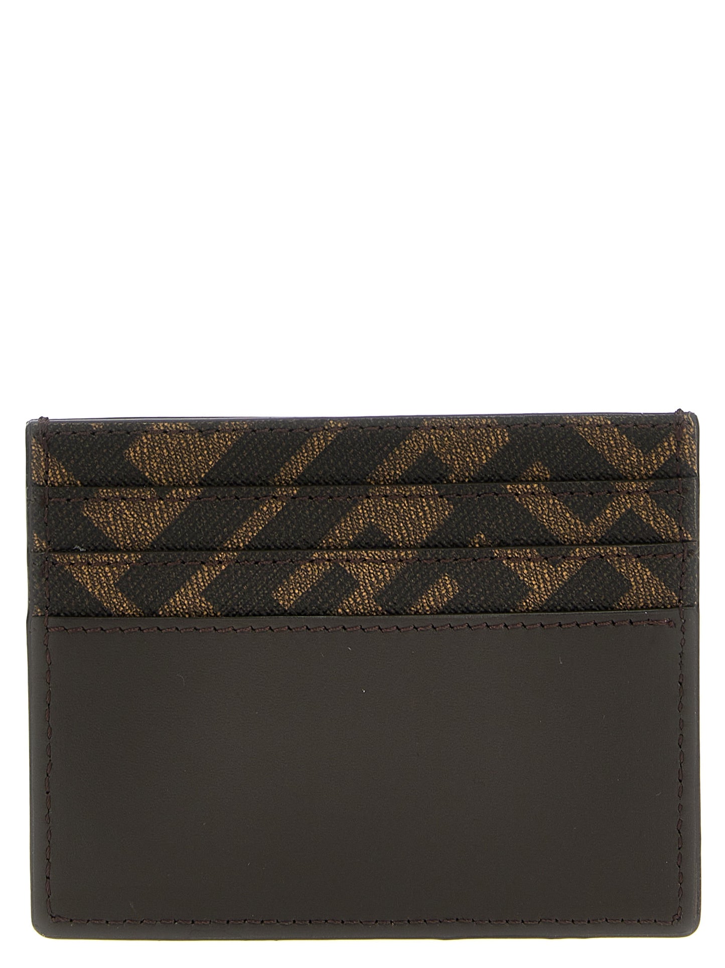 Fendi Brown Calf Leather Bos Taurus Cardholder