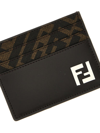Fendi Brown Calf Leather Bos Taurus Cardholder