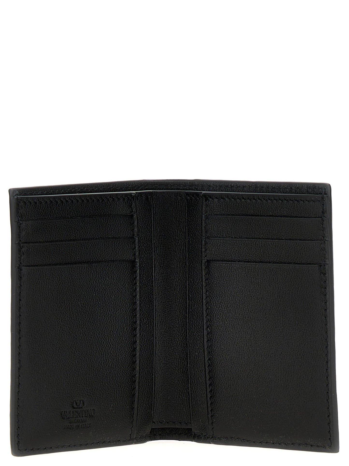 Valentino Garavani Black Ostrich Skin Cardholder