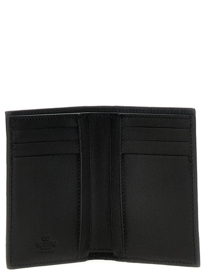 Valentino Garavani Black Ostrich Skin Cardholder