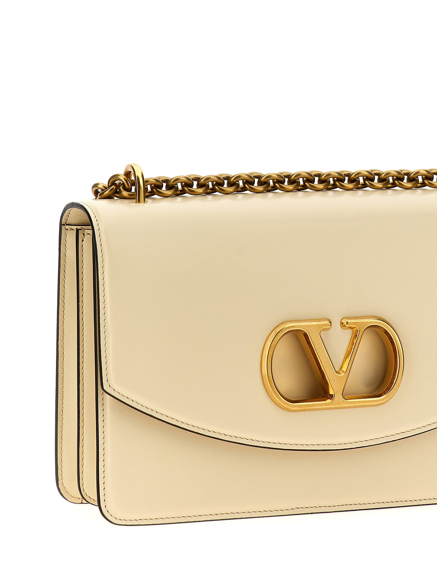 Valentino Garavani White Calfskin Shoulder Bag