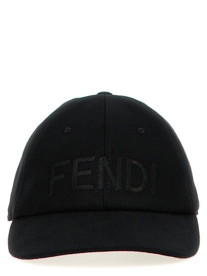 Fendi Black Cotton Cap (Baseball Hat)