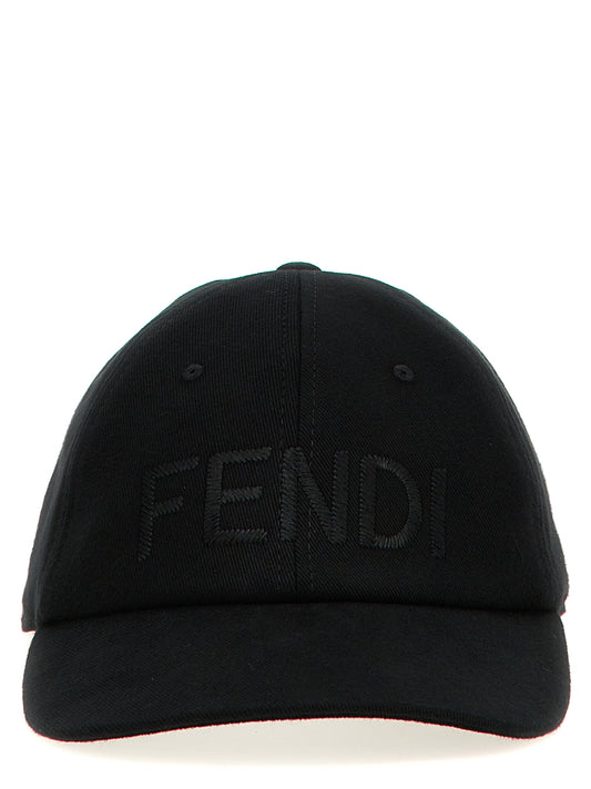 Fendi Black Cotton Cap (Baseball Hat)