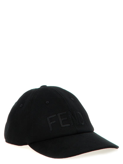 Fendi Black Cotton Cap (Baseball Hat)