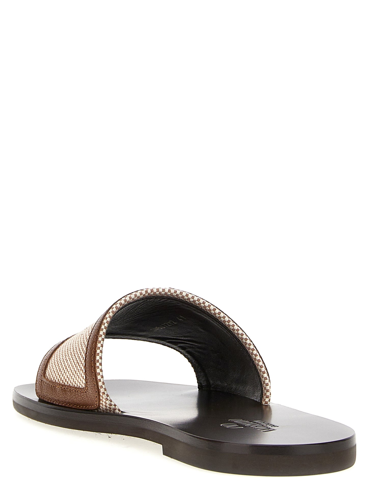 Valentino Garavani Brown Cotton Slides