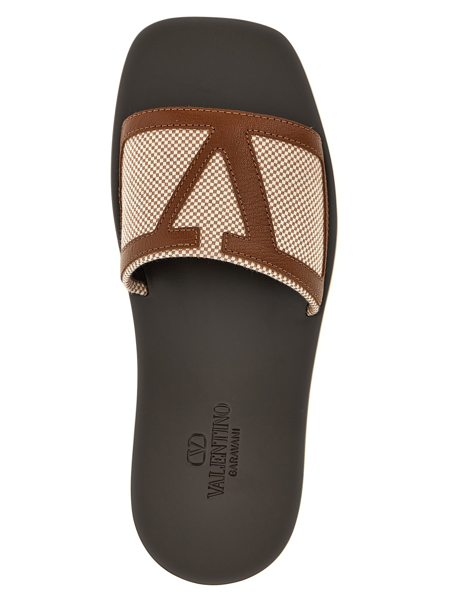 Valentino Garavani Brown Cotton Slides