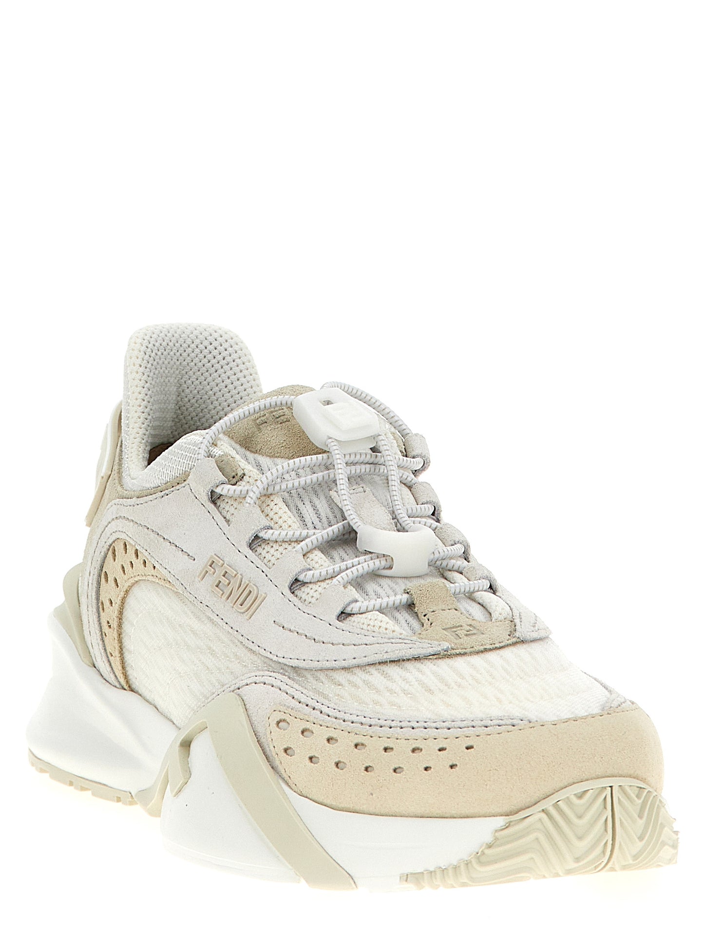 Fendi White Polyester Athletic Sneakers