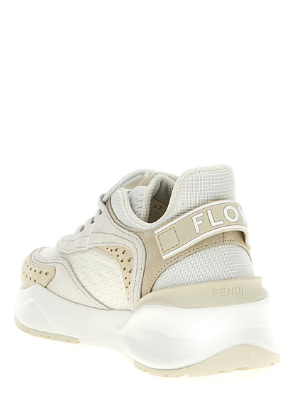 Fendi White Polyester Athletic Sneakers