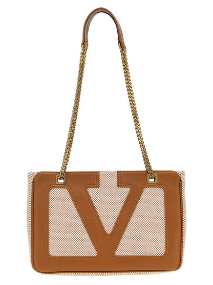 Valentino Garavani Beige Cotton Tote Bag