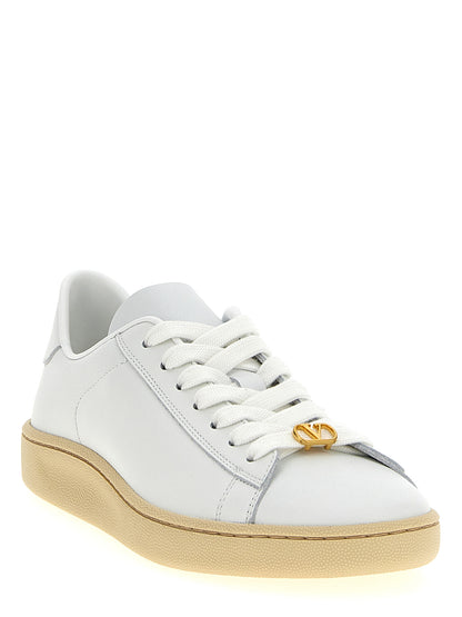Valentino Garavani White Calfskin Low Top Sneakers