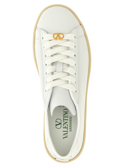 Valentino Garavani White Calfskin Low Top Sneakers