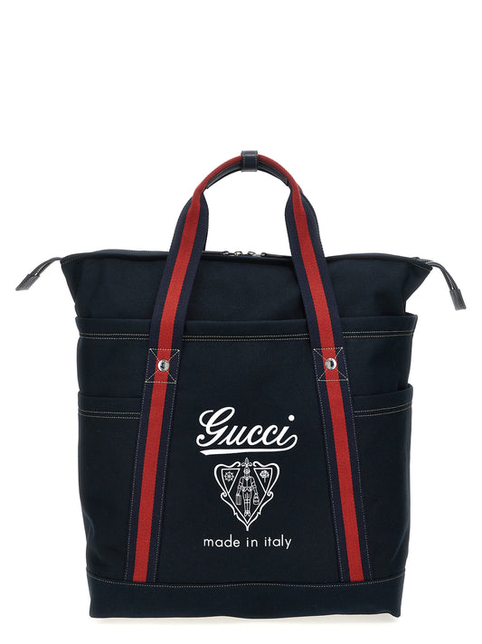 Gucci Blue Cotton Tote Bag