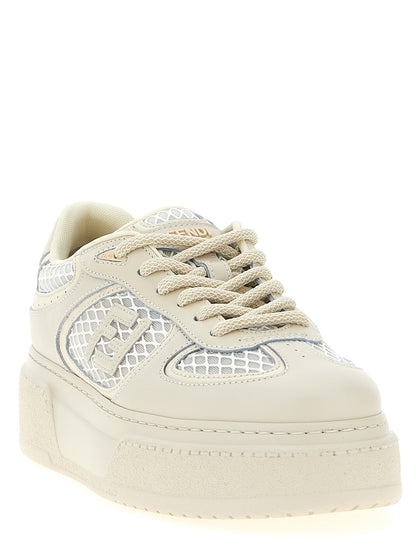 Fendi Beige Calfskin Platform Sneakers