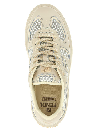 Fendi Beige Calfskin Platform Sneakers