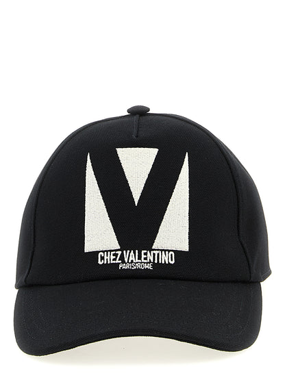 Valentino Garavani Black Cotton Cap (Baseball Hat)