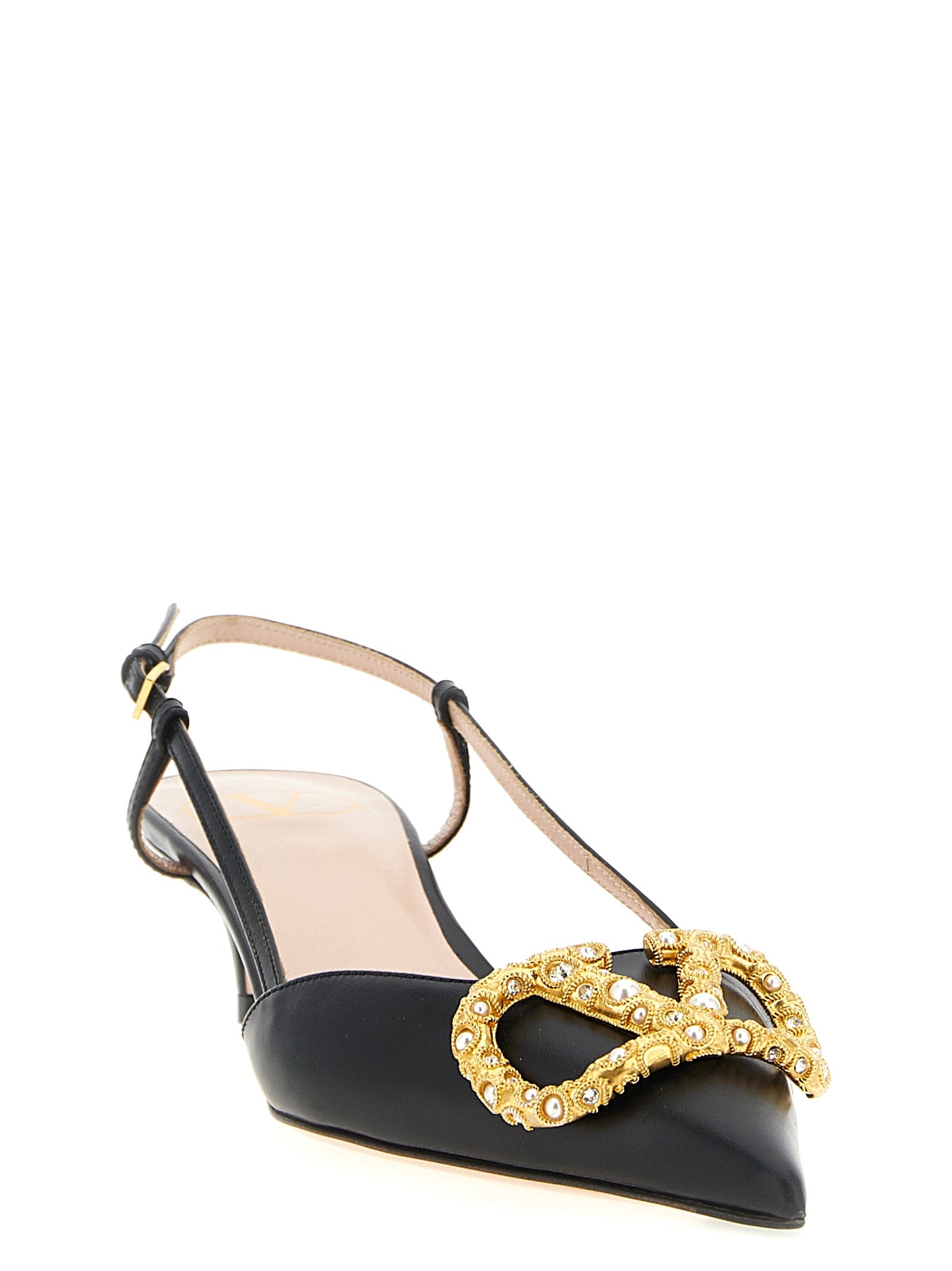 Valentino Garavani Black Calfskin Mid Heel Pumps