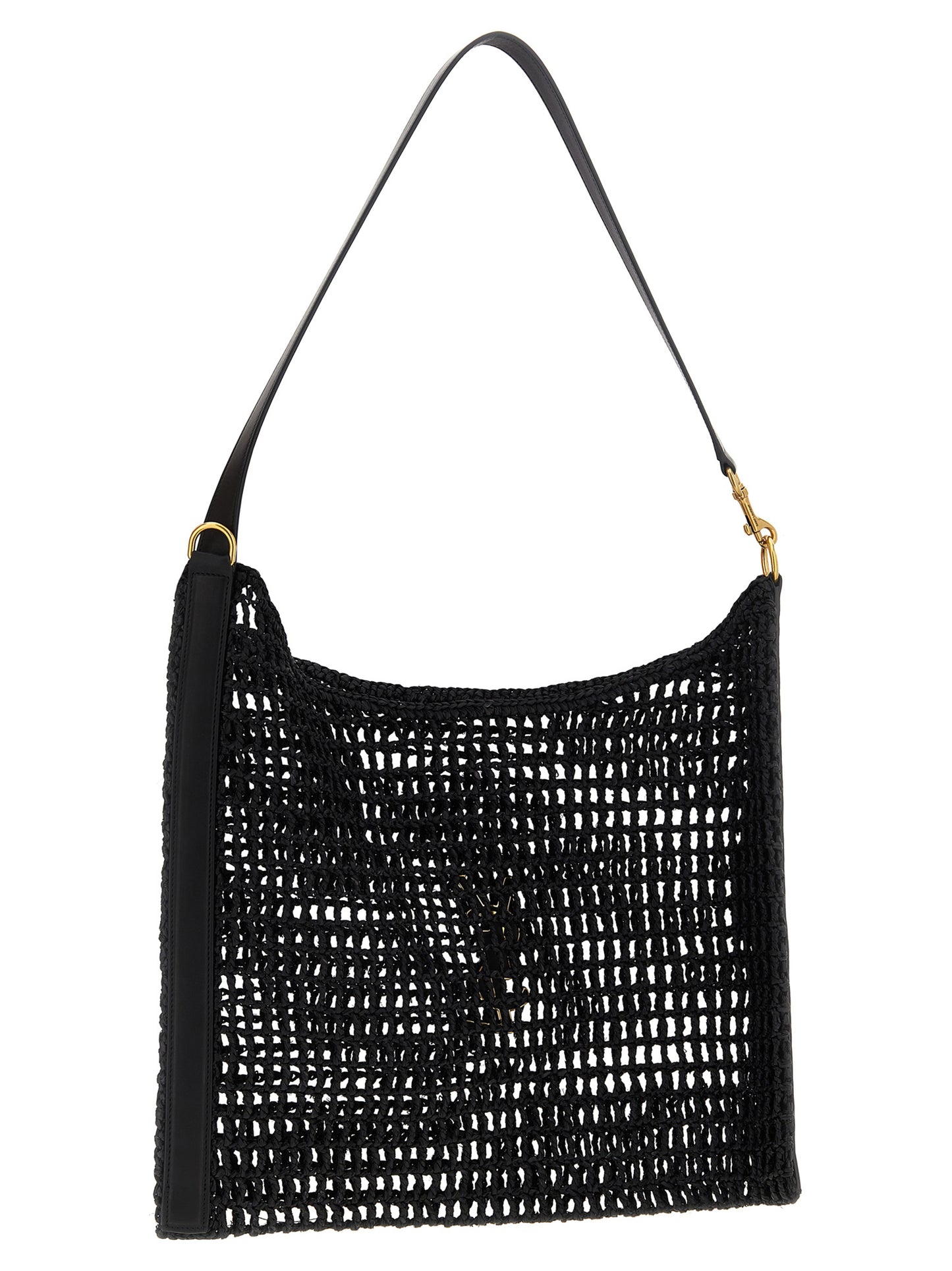 Saint Laurent Black Raffia Shoulder Bag