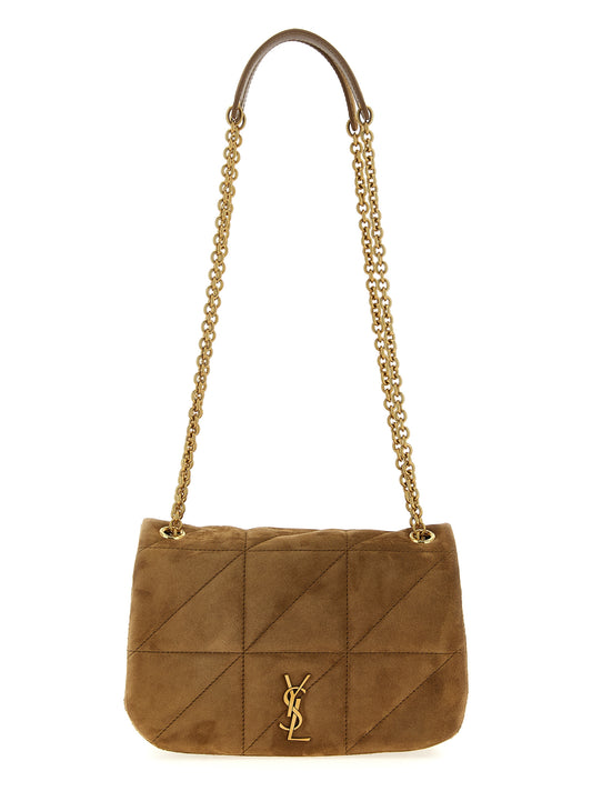 Saint Laurent Beige Calfskin Shoulder Bag