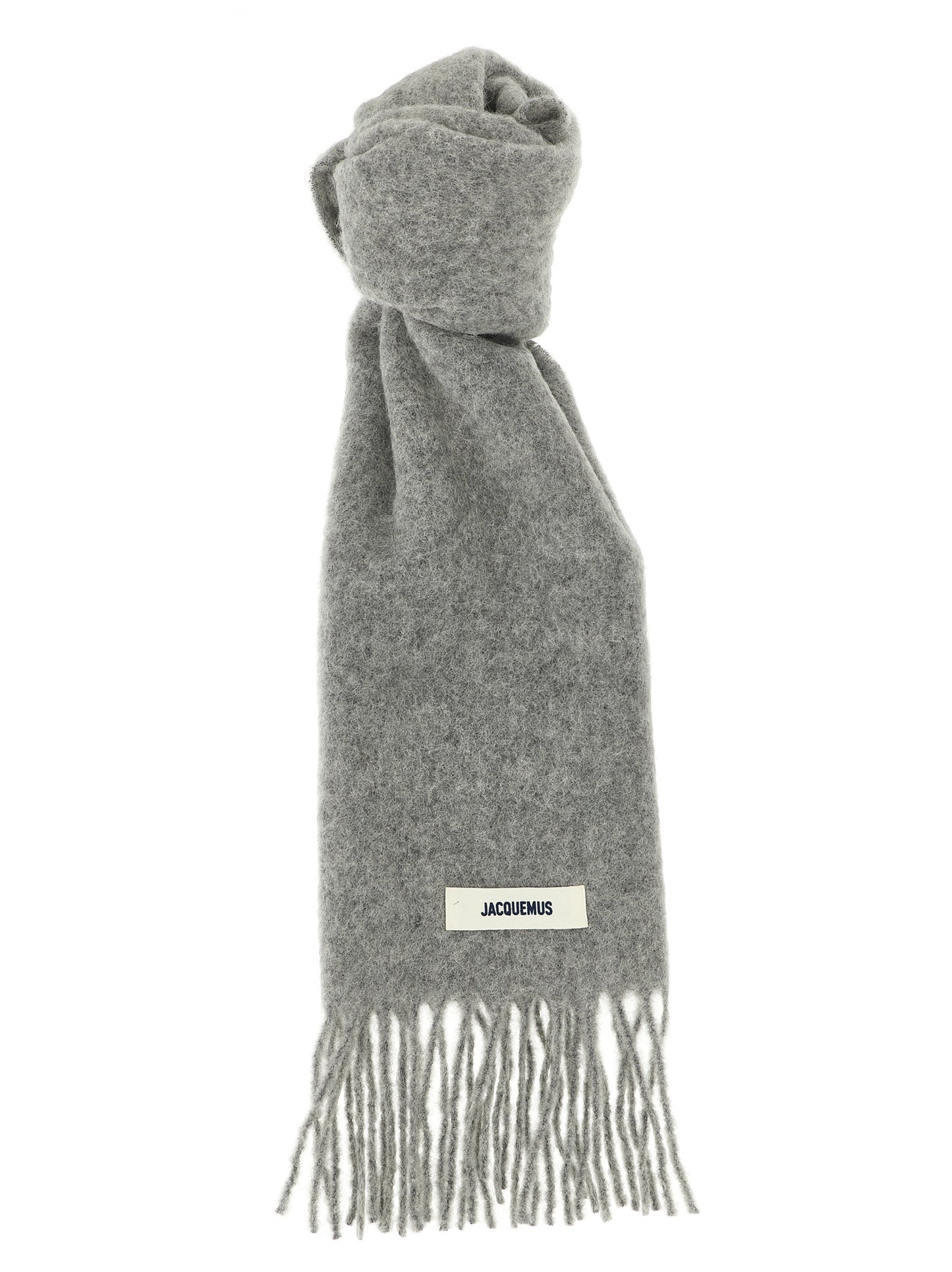 Jacquemus Gray Alpaca Leather Foulard