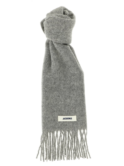 Jacquemus Gray Alpaca Leather Foulard