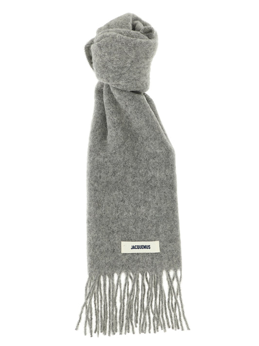 Jacquemus Gray Alpaca Leather Foulard