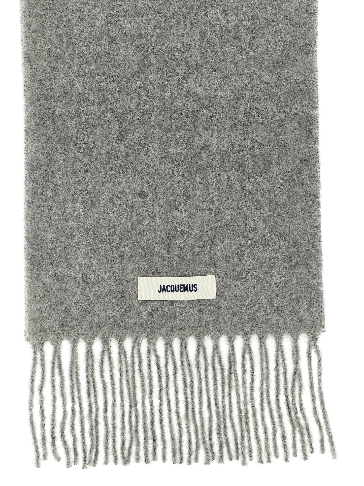 Jacquemus Gray Alpaca Leather Foulard
