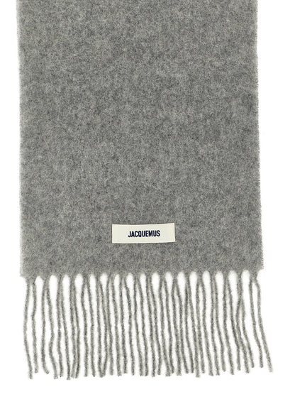 Jacquemus Gray Alpaca Leather Foulard