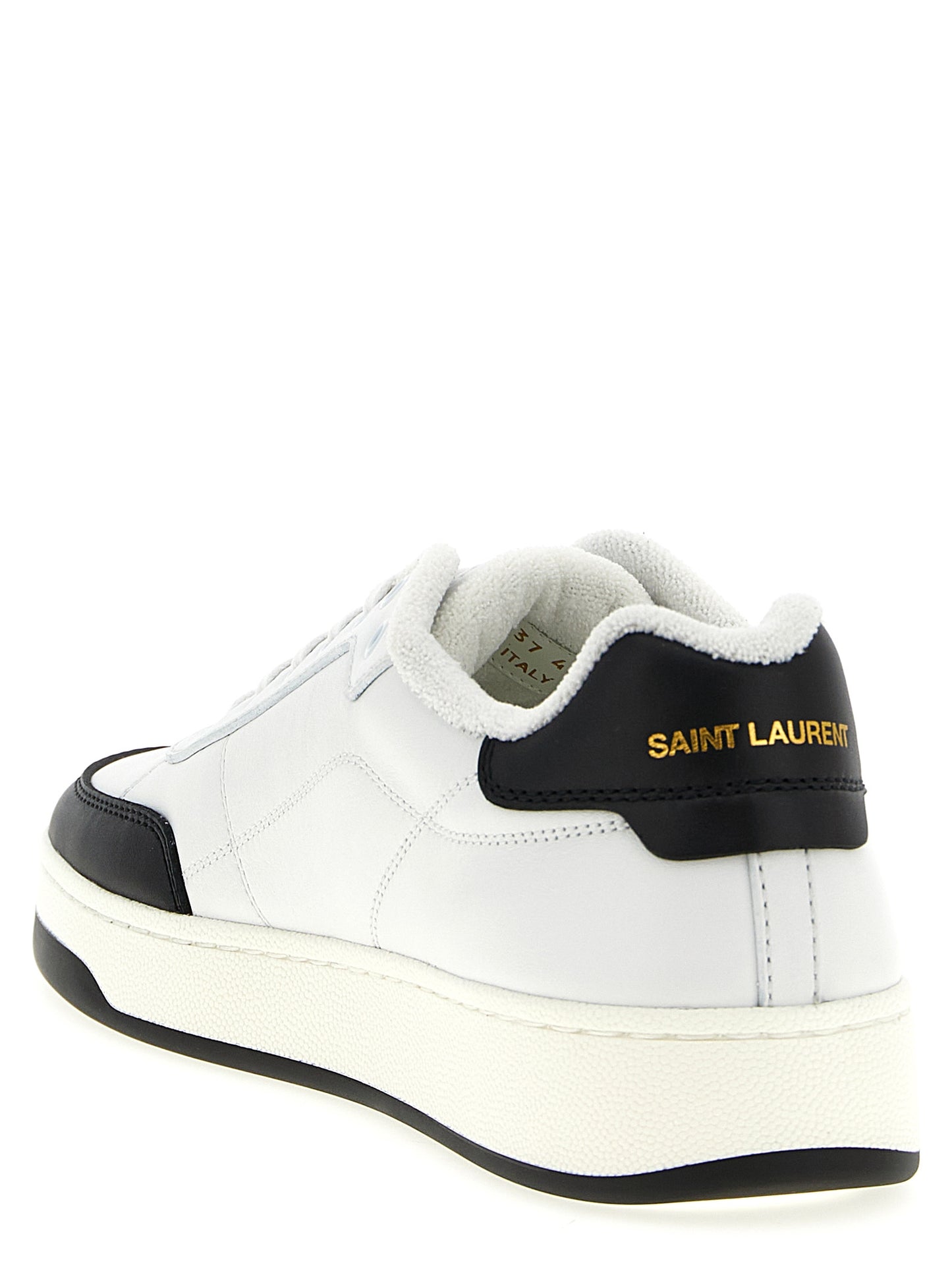 Saint Laurent Bicolor Calfskin Low Top Sneakers