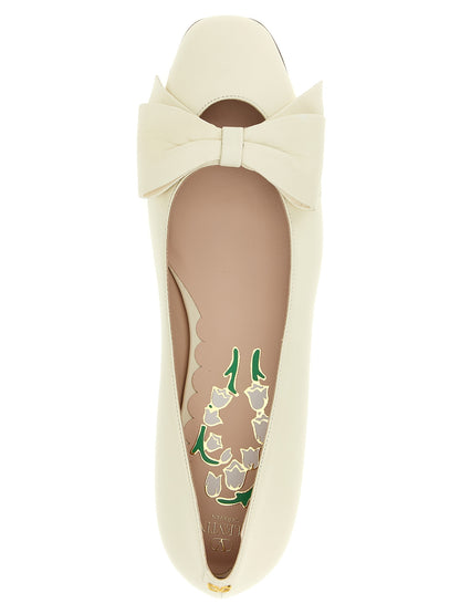 Valentino Garavani White Leather Ballet Flats