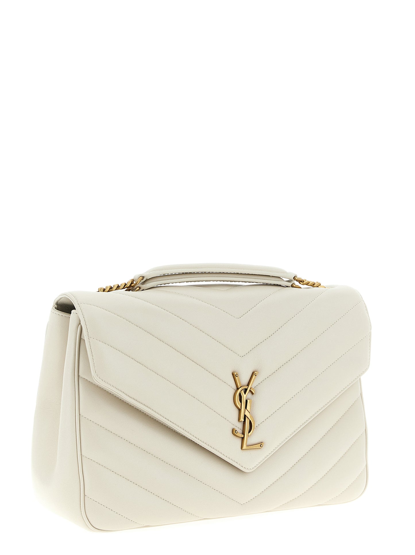 Saint Laurent Beige Lamb Leather Shoulder Bag