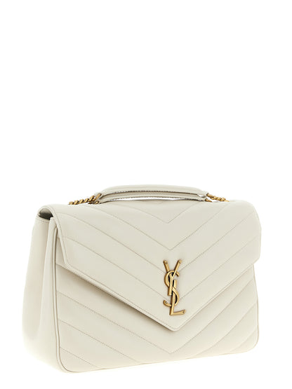 Saint Laurent Beige Lamb Leather Shoulder Bag