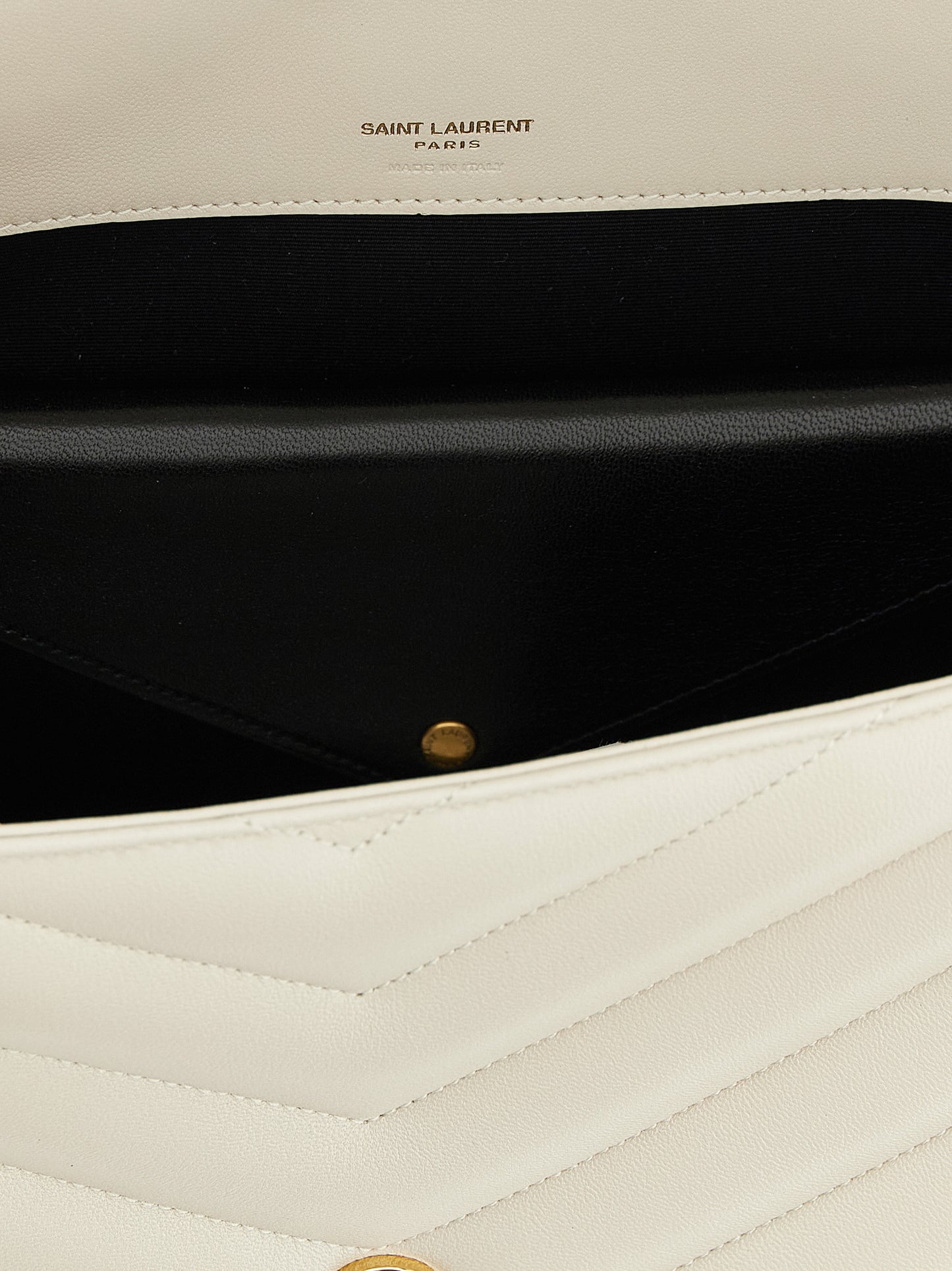 Saint Laurent Beige Lamb Leather Shoulder Bag