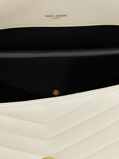 Saint Laurent Beige Lamb Leather Shoulder Bag