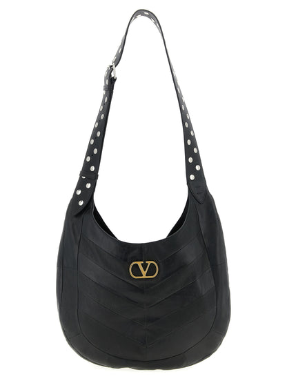Valentino Garavani Black Lamb Leather Shoulder Bag