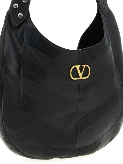 Valentino Garavani Black Lamb Leather Shoulder Bag