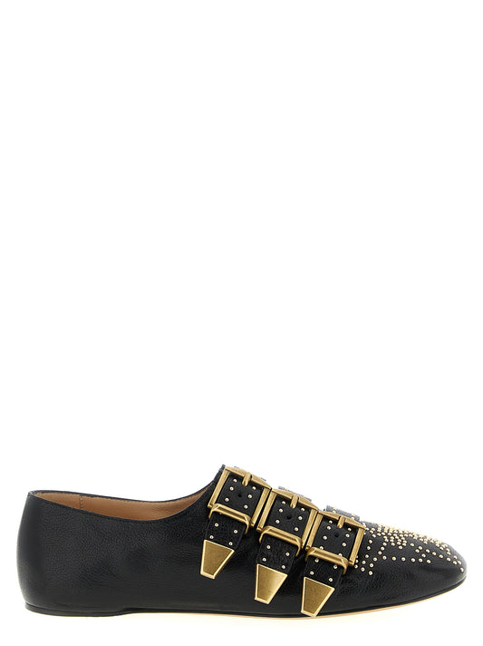Chloé Black Lamb Leather Ballet Flats