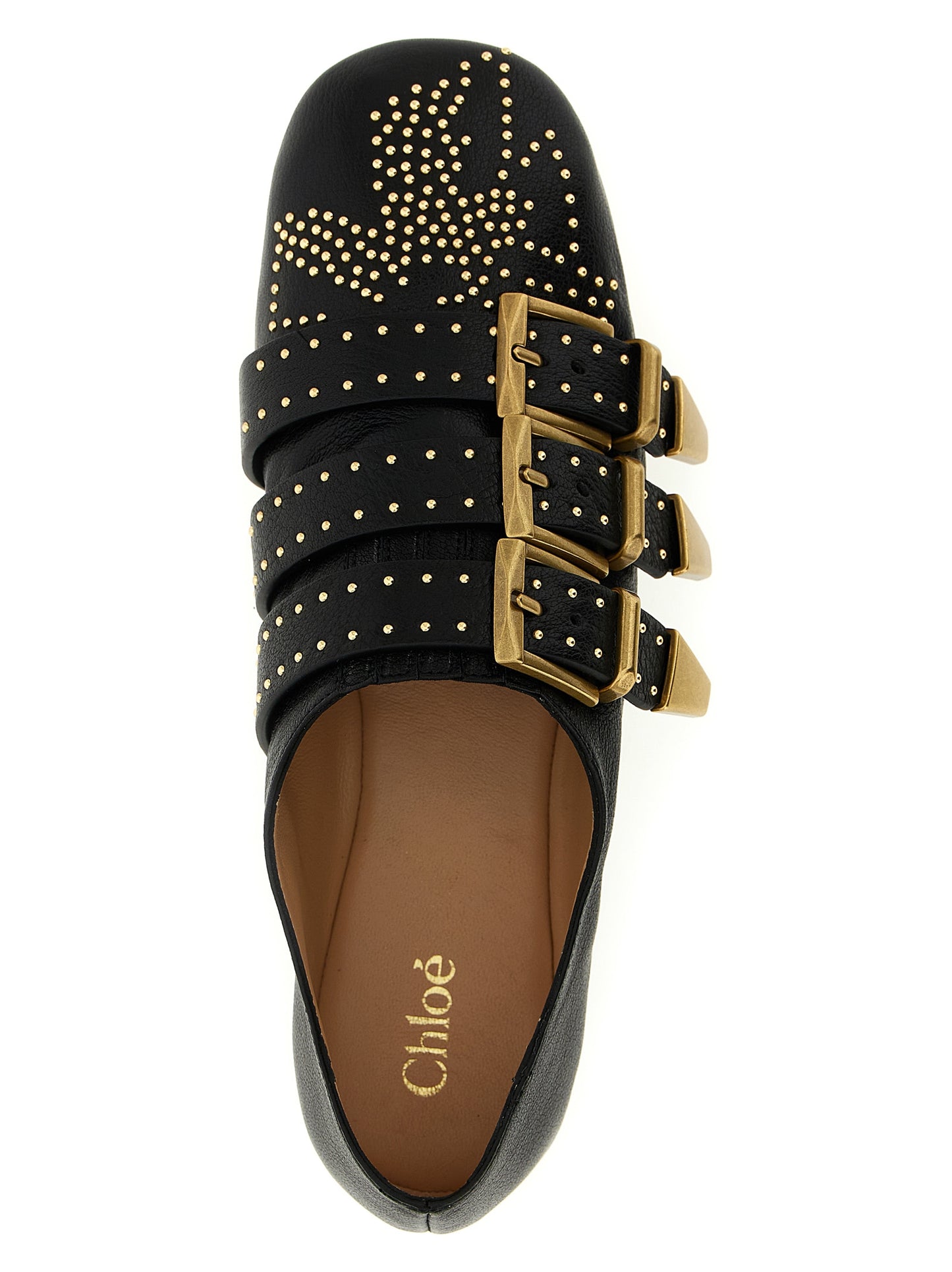 Chloé Black Lamb Leather Ballet Flats