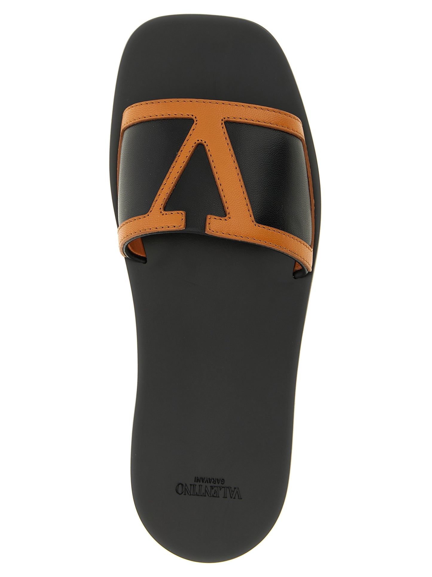 Valentino Garavani Brown Lamb Leather Slides